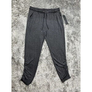 Kay Unger Jogger Style Comfy Casual Lounge Pants In Heather Black Grey Size M